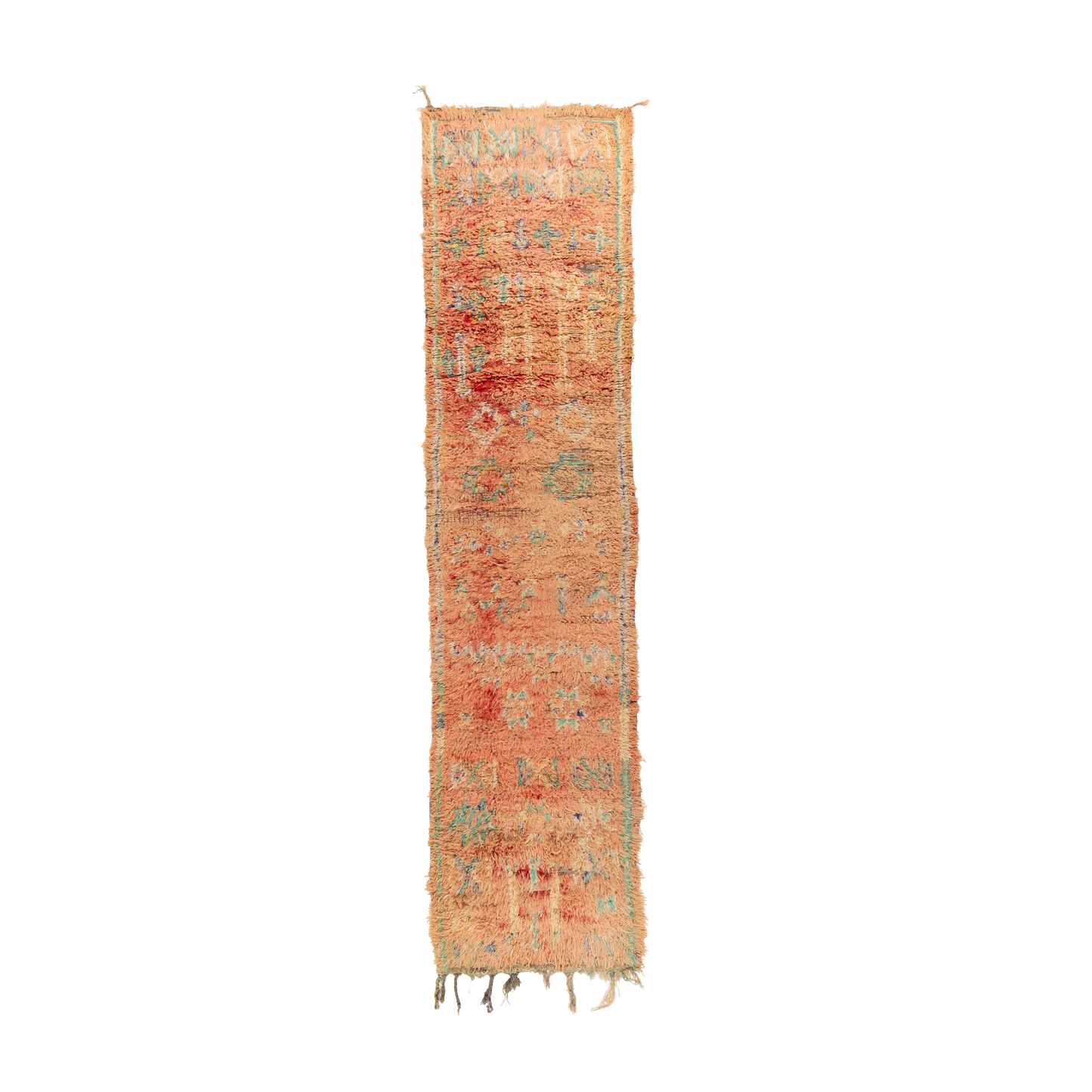 Pink Patterned Wool Boujad Runner