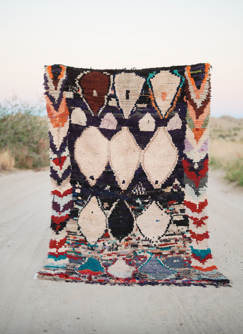 Multicolored Wool + Cotton Boucherouite