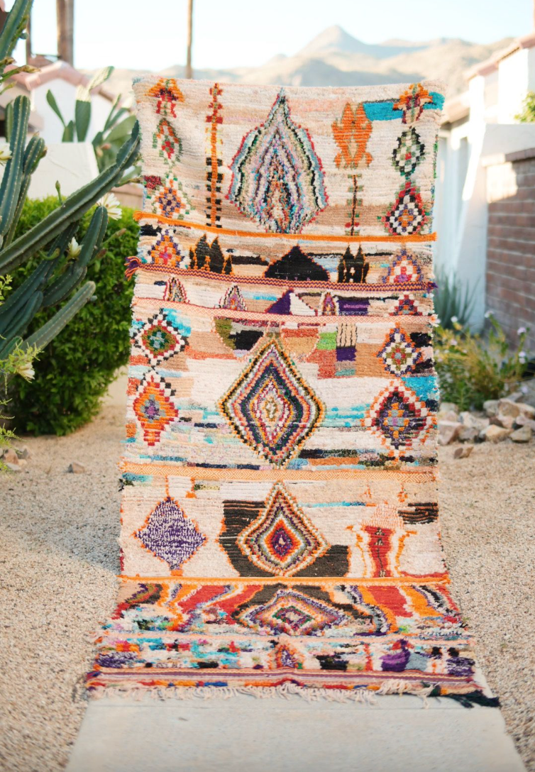 Multicolored Patterned Cotton Boucherouite