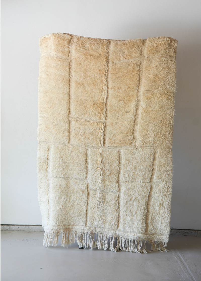 Cream Right-Angle Pattern Rug