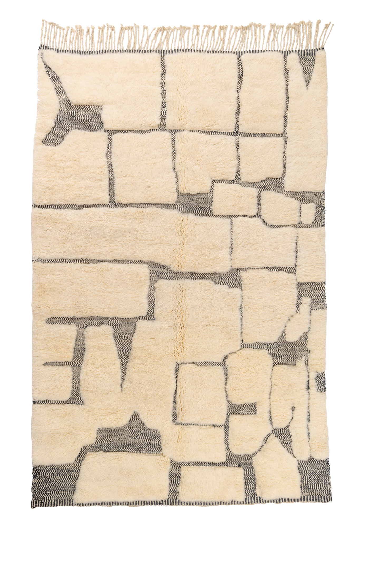 Large Cream and Black Wool Custom Contemporary