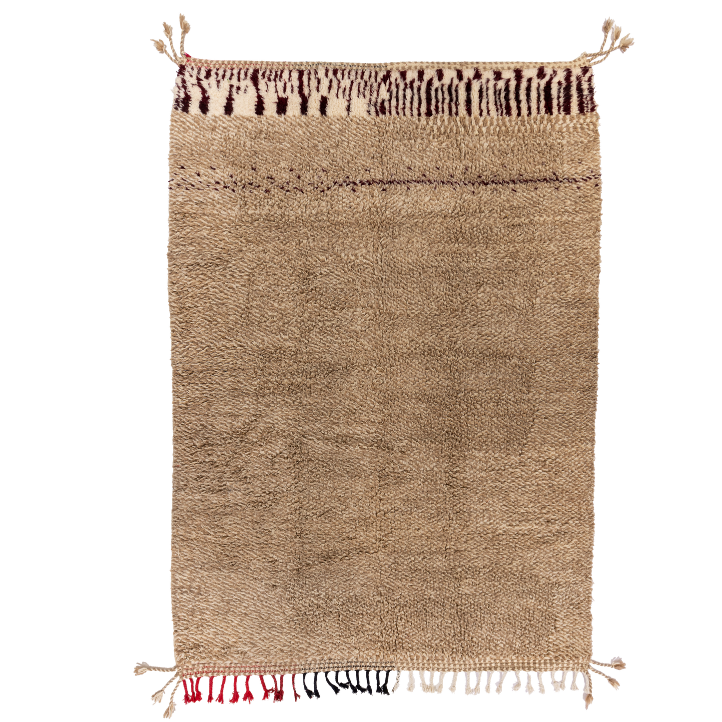 Large Solid Color Tan Wool Contemporary