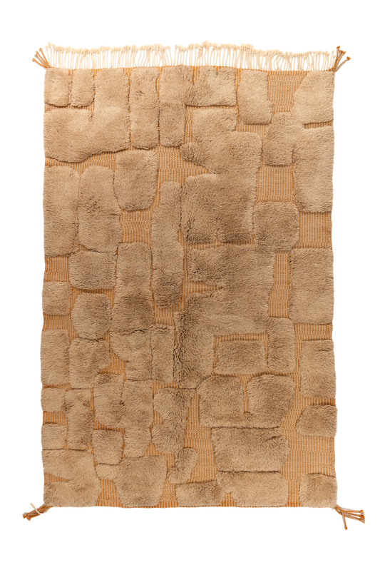 Large Beige Wool Custom Contemporary