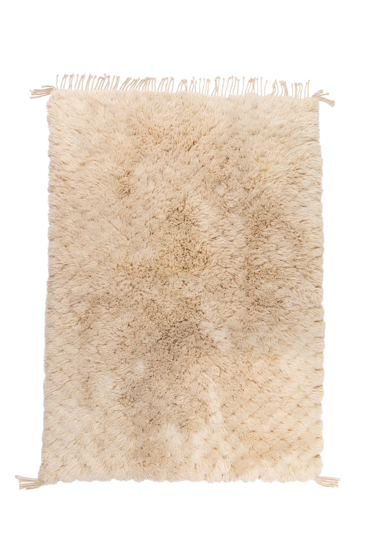 Moroccan cream Shag Wool Rug
