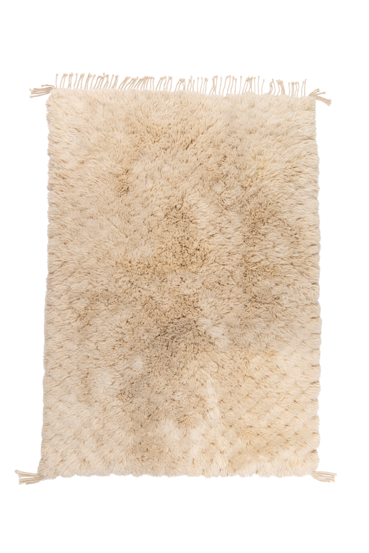 Moroccan cream Shag Wool Rug
