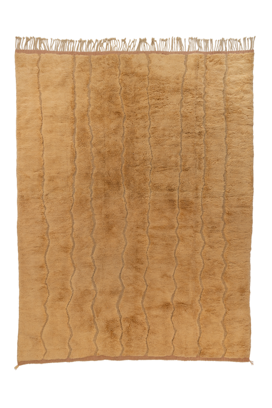 Large Tan Wool  Beni Mrirt  Moroccan rug