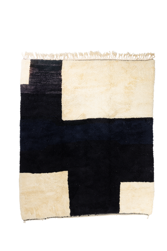 Large Black and Cream Wool Custom Contemporary