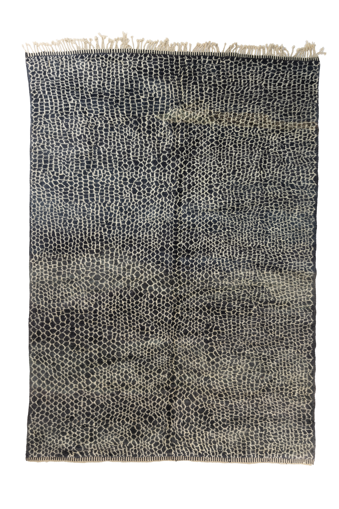 Black and Cream snake print Wool Rug