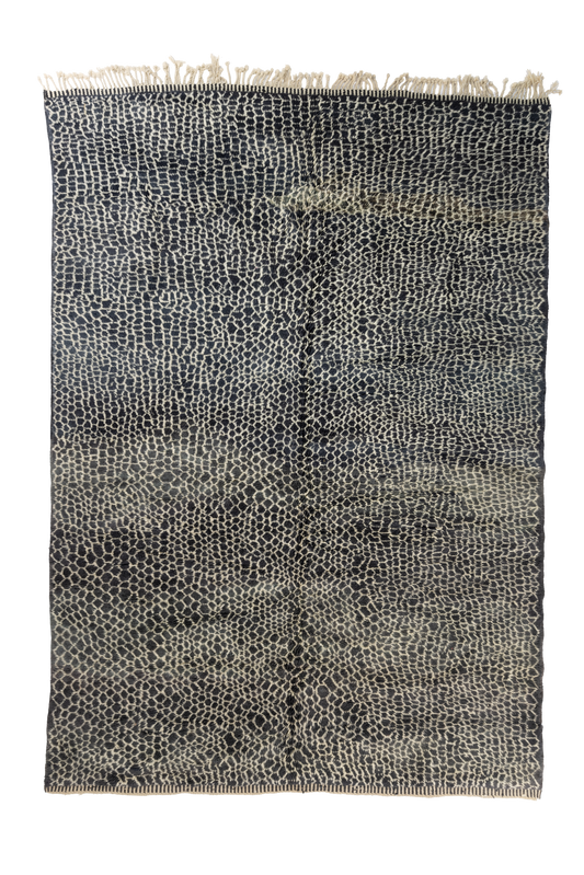 Black and Cream snake print Wool Rug