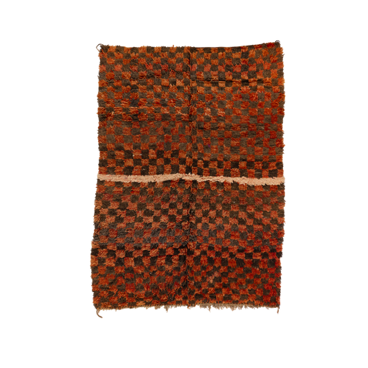 Orange Checkered Medium Cotton Boujad