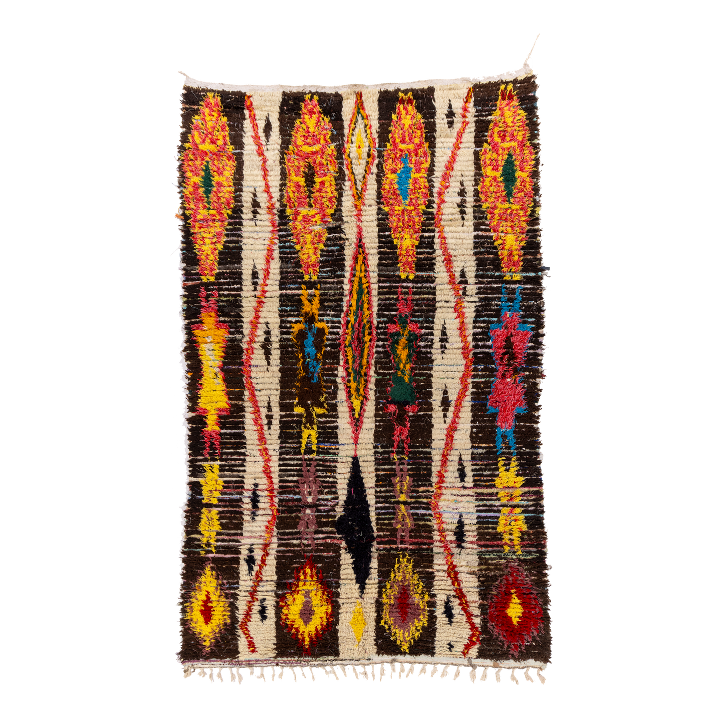 Black and White Stripe with Multicolor Design Cottom + Wool Ourika