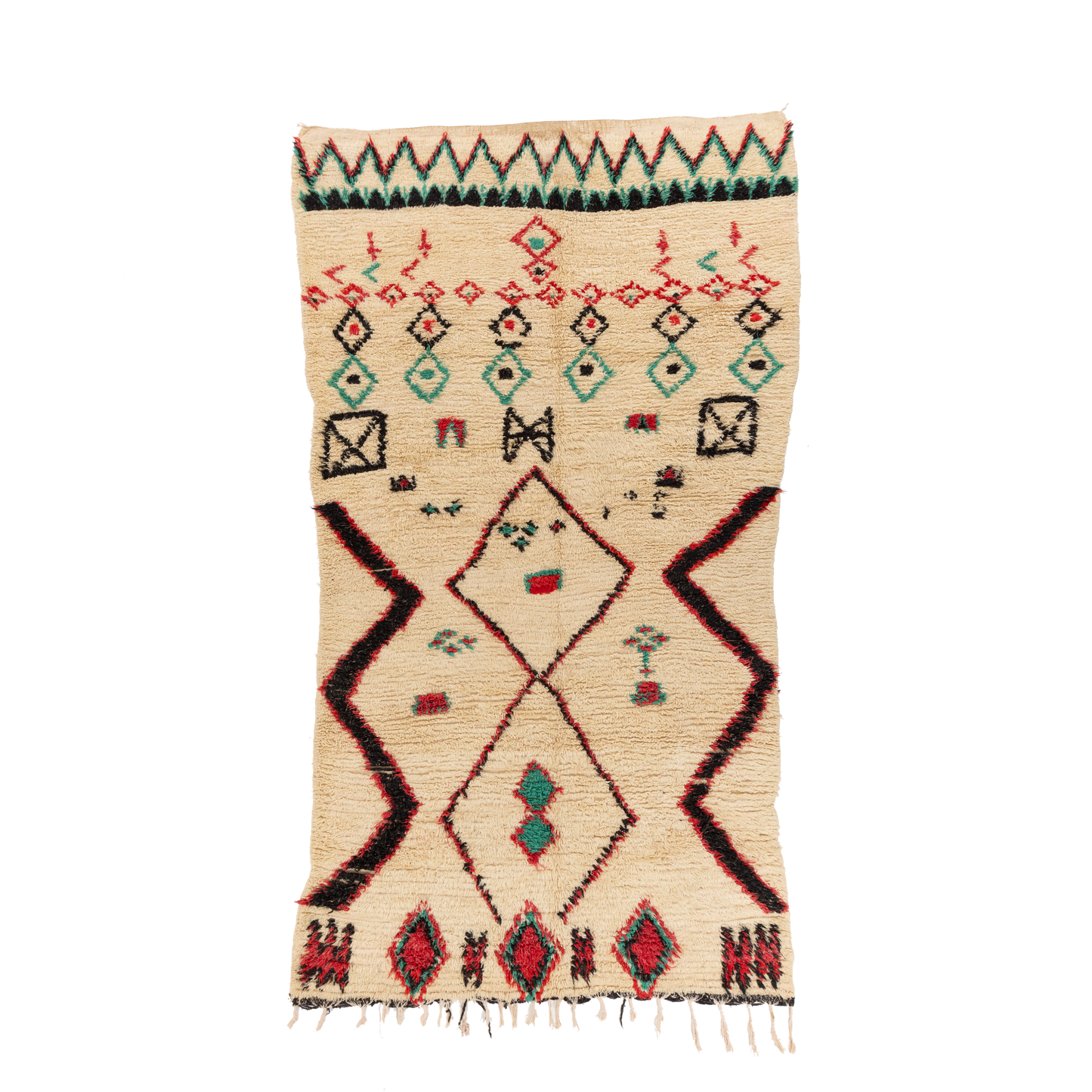 Cream with Misc Pattern Cotton + Wool Boujad