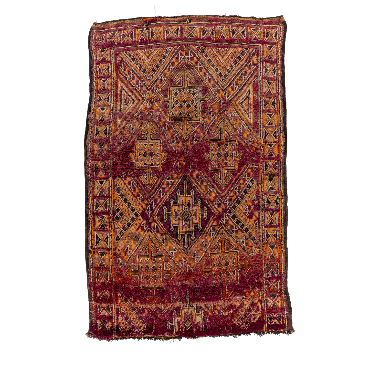 Purple and Orange Plush Wool Beni M'Guild