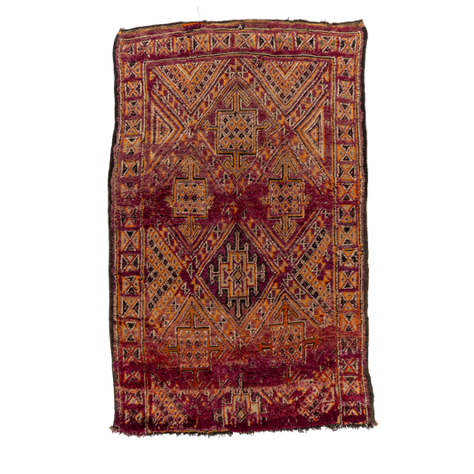 Purple and Orange Plush Wool Beni M'Guild