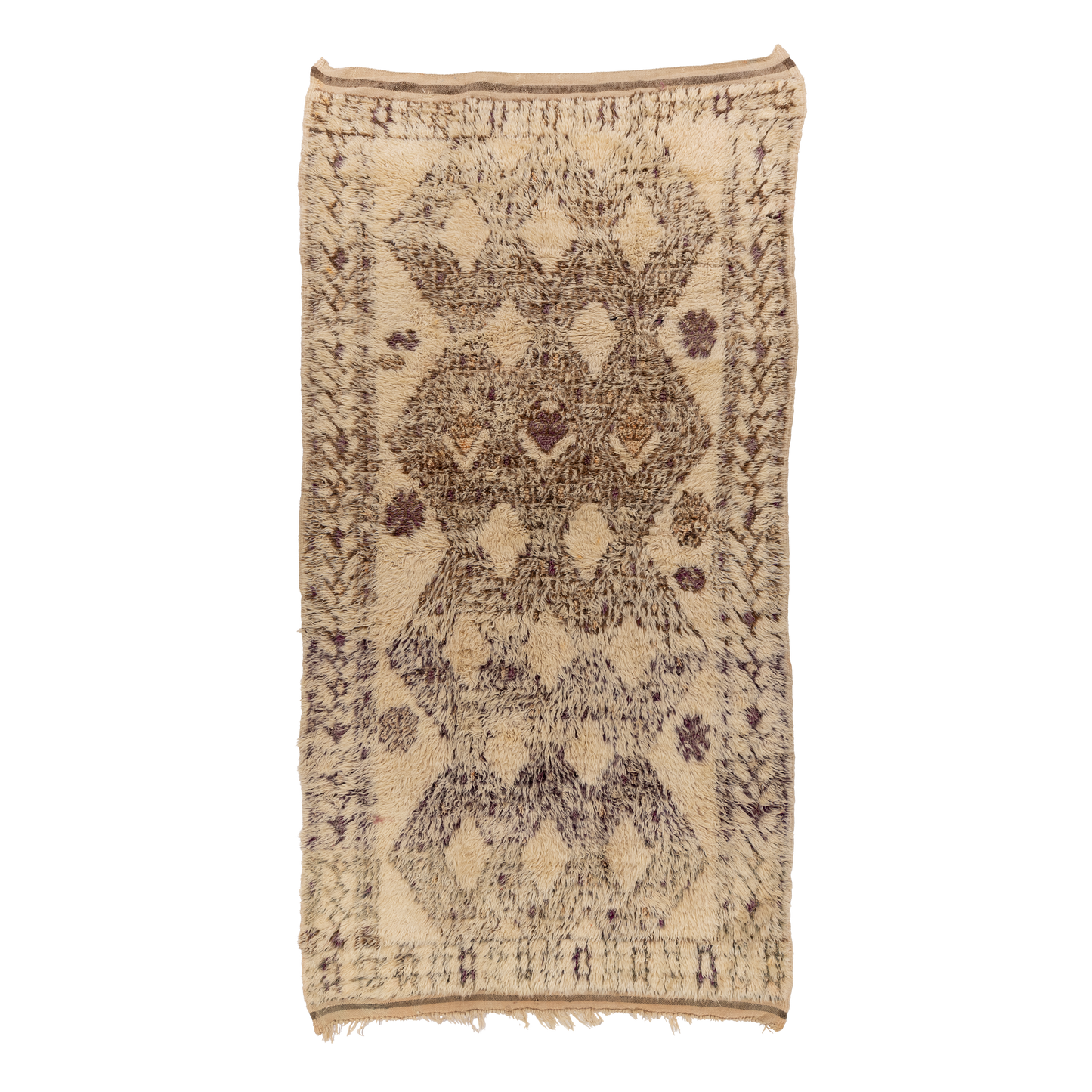 Cream with Black Design Wool Marmoucha