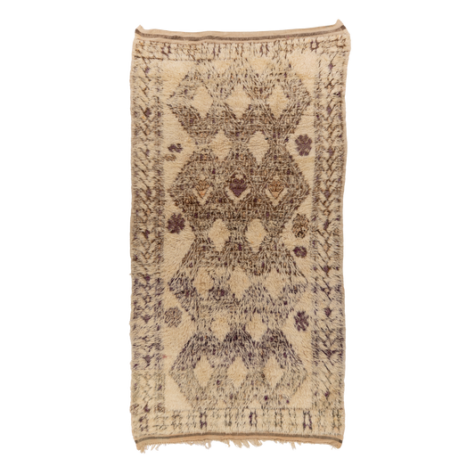 Cream with Black Design Wool Marmoucha
