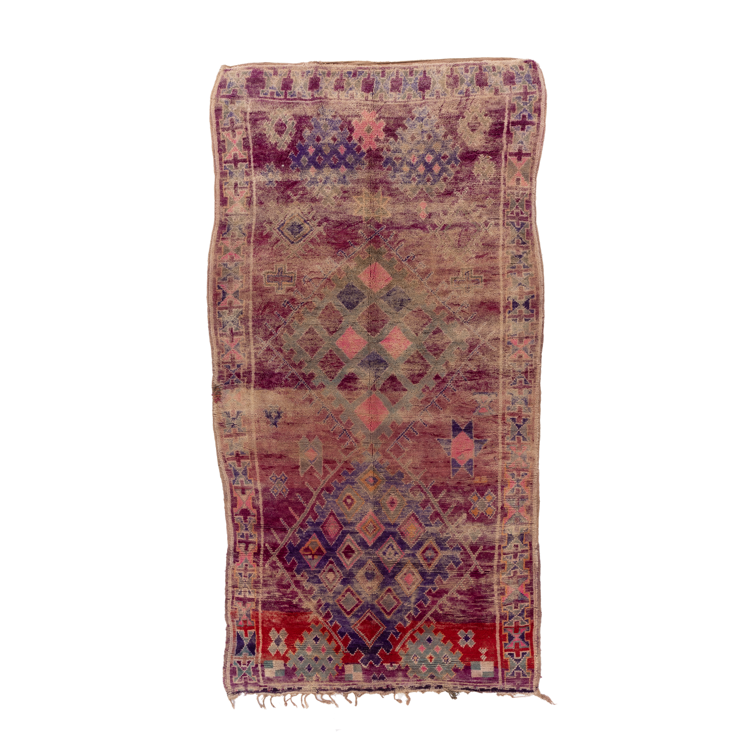 Purple with Multicolored Design Wool Talsint