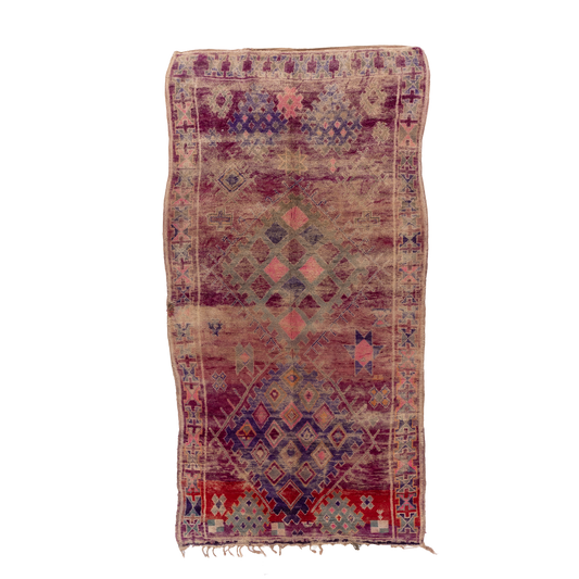 Purple with Multicolored Design Wool Talsint