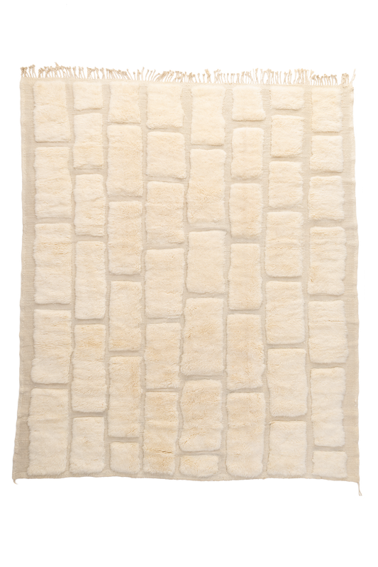 Dynamic Cream In House Moroccan Rug