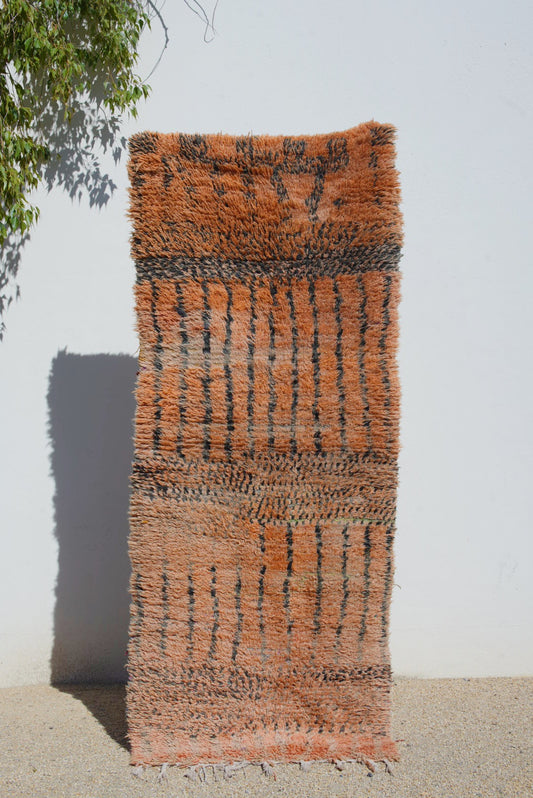 Medium Orange Patterned Wool Boujad