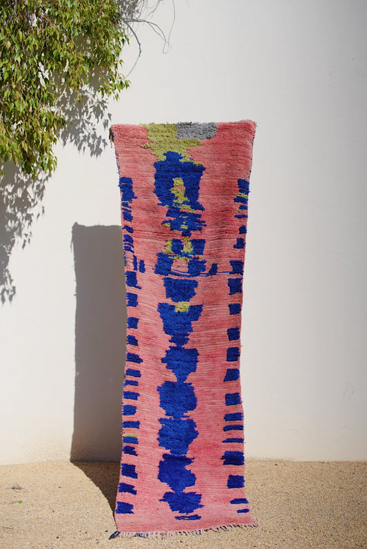 Pink and Blue Boujad Wool Runner