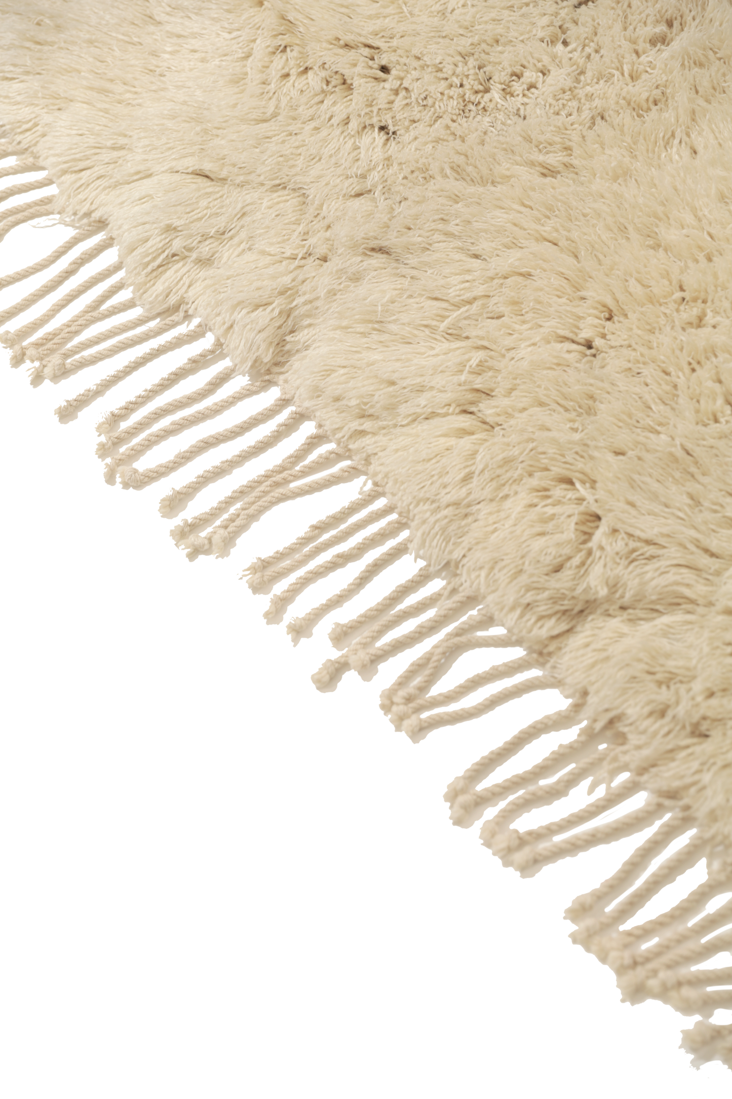 Moroccan cream Shag Wool Rug