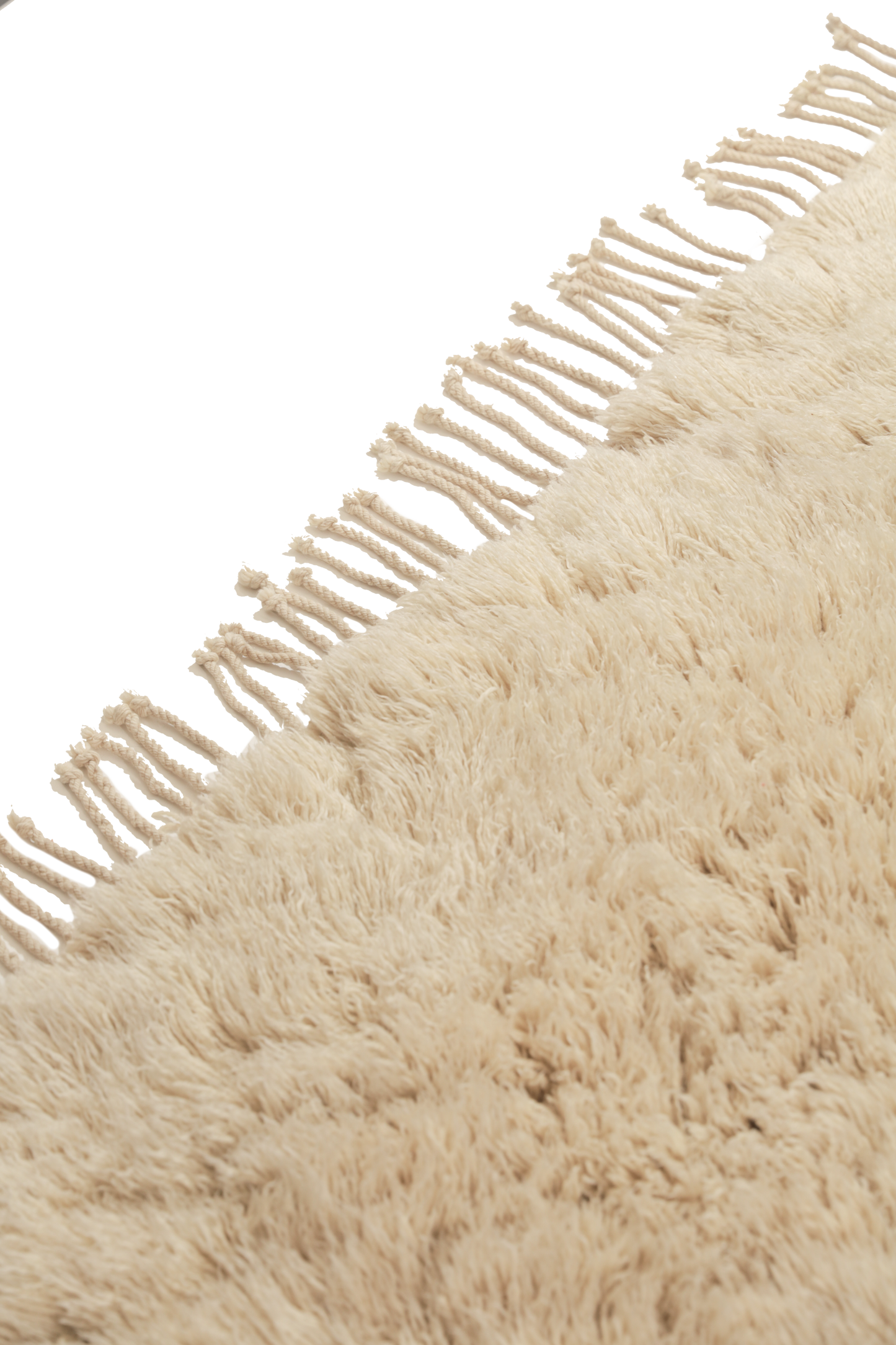 Moroccan cream Shag Wool Rug