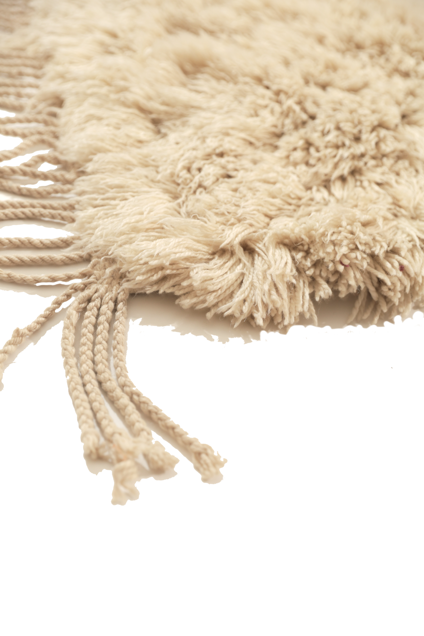 Moroccan cream Shag Wool Rug