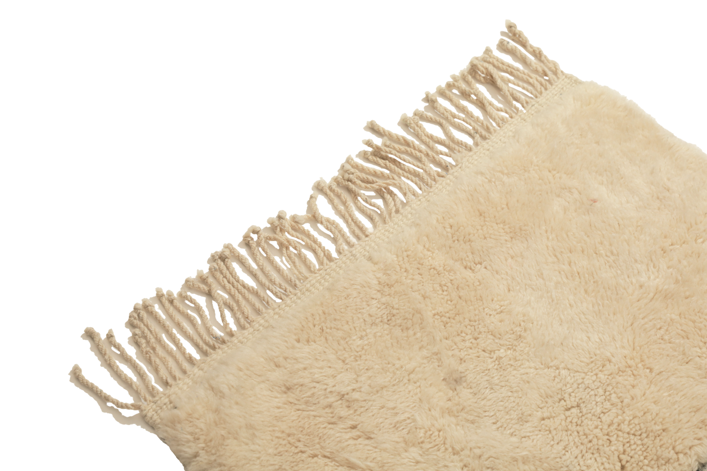 Large Cream with Black Stripe Wool Contemporary Runner