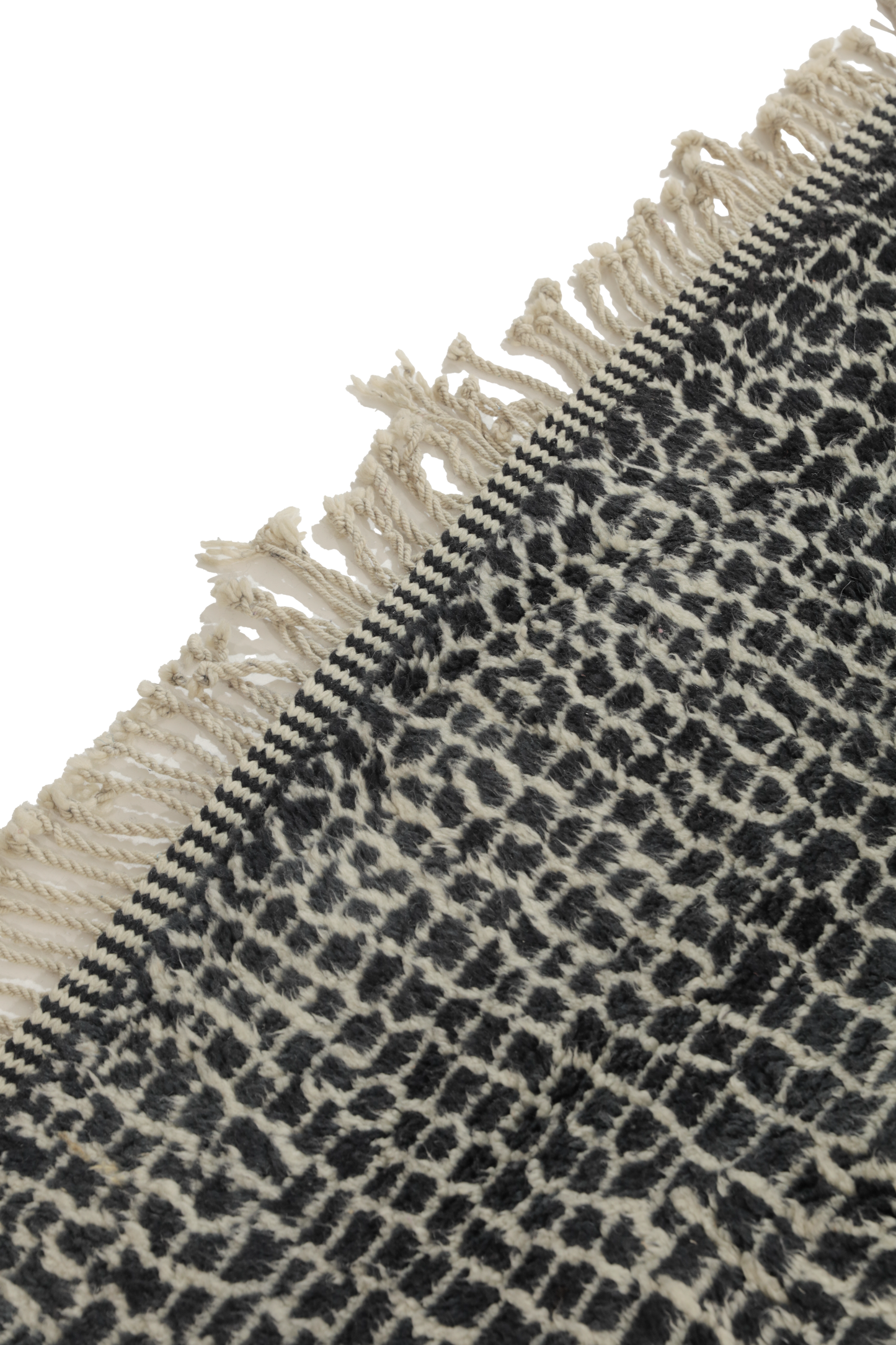 Black and Cream snake print Wool Rug