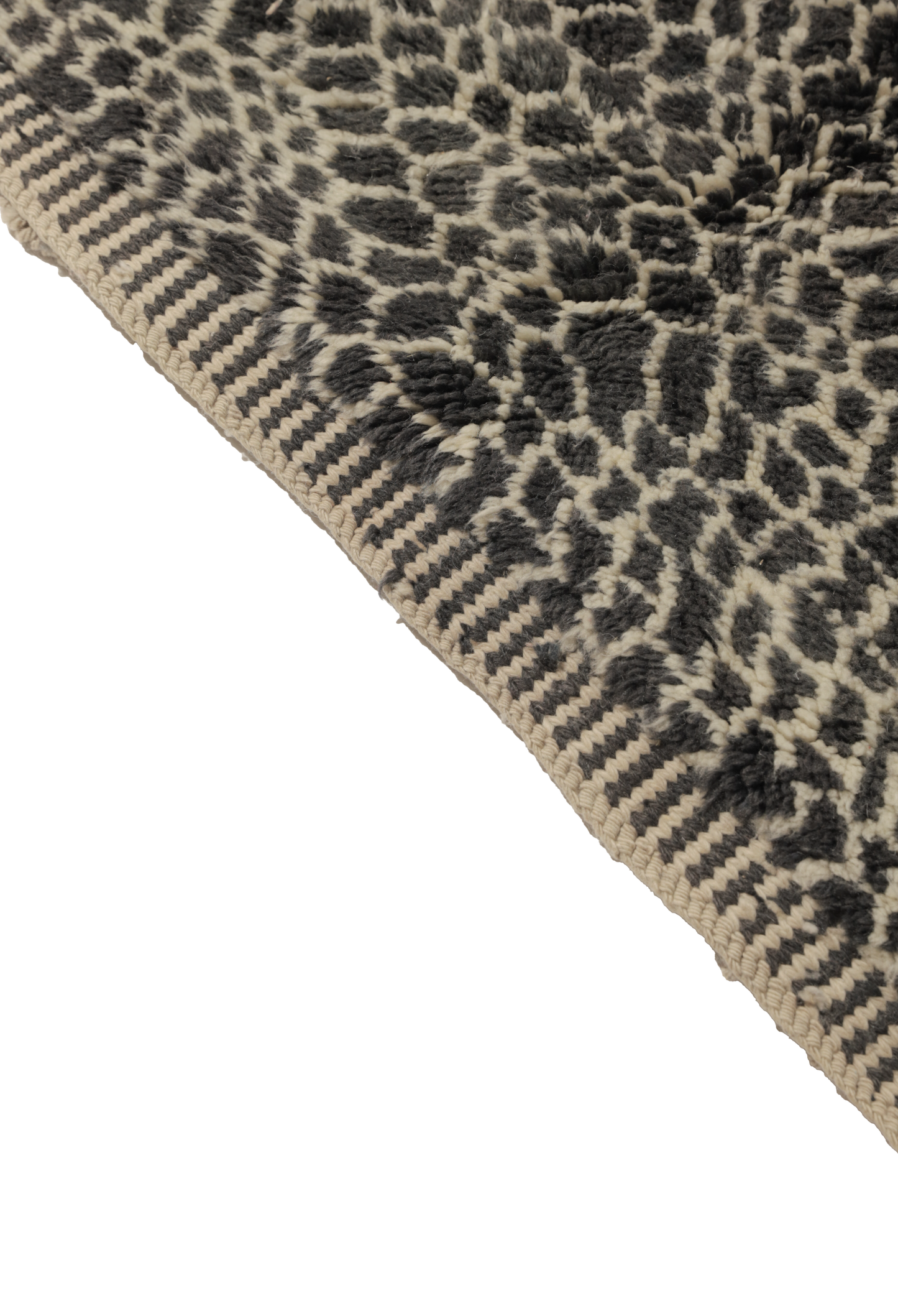 Black and Cream snake print Wool Rug