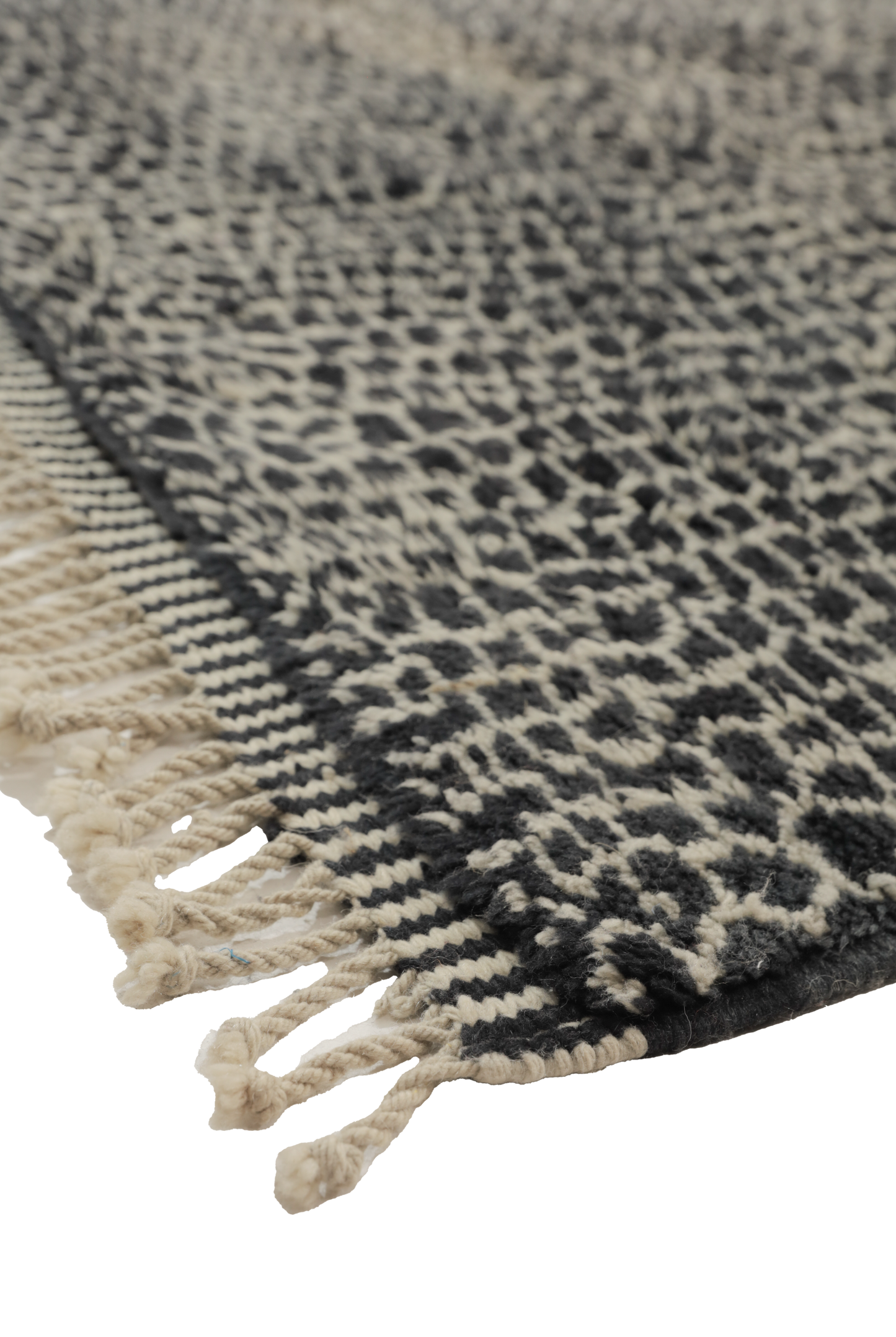 Black and Cream snake print Wool Rug