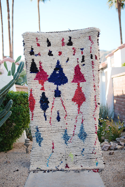 White with Multicolored Patterned Cotton + Wool Ourika