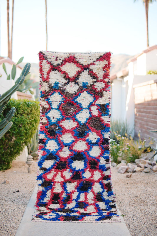 Multicolored Large Runner Cotton Boucherouite