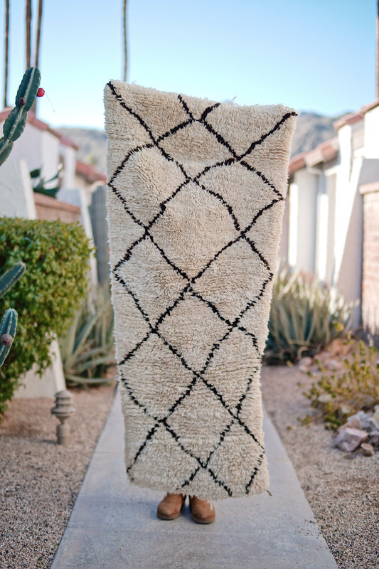Small Black and Cream Wool Azilal