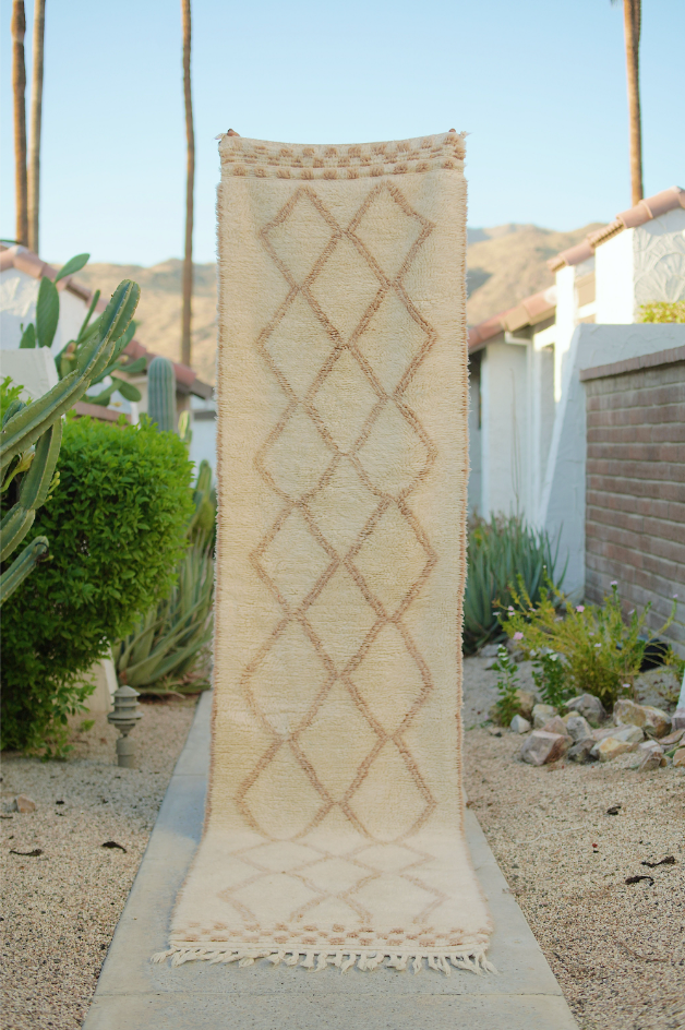 Cream Criss-Cross Contemporary Soukie Rug