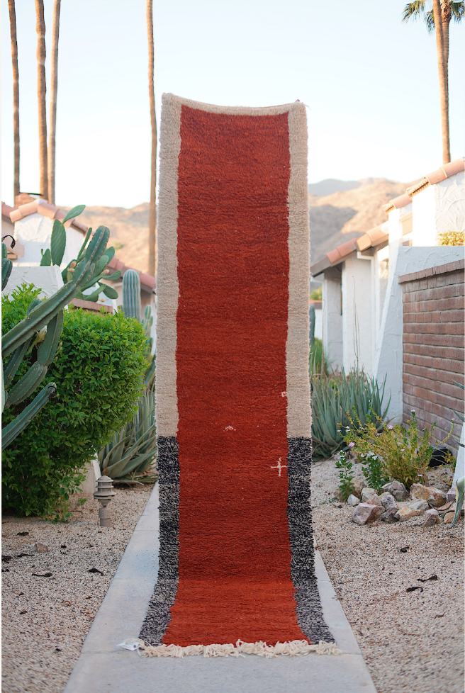 Orange Wool Contemporary Rug