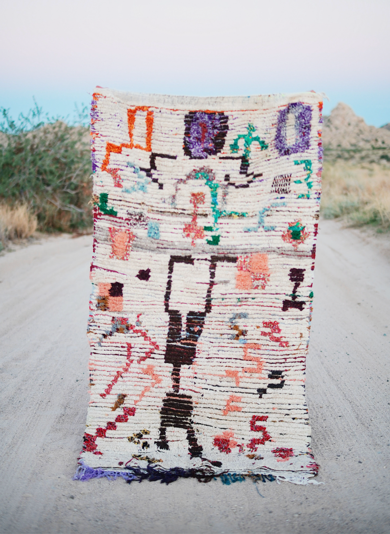 Cream with Multicolored Design Cotton + Wool Ourika