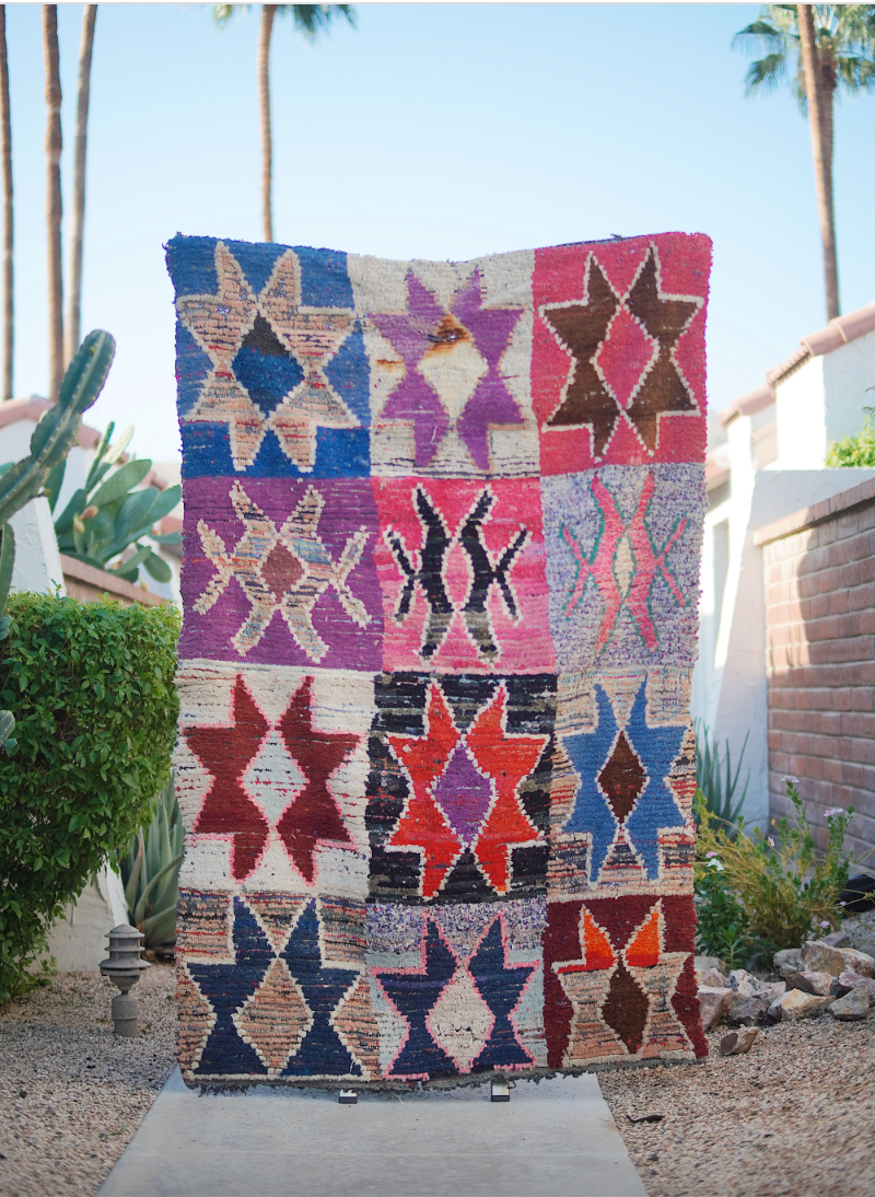 Multicolored Star Cotton Boucherouite