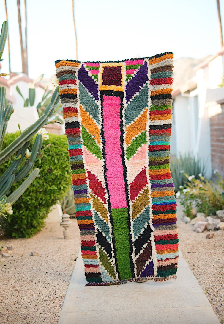 Multicolored Pattern Cotton Boucherouite