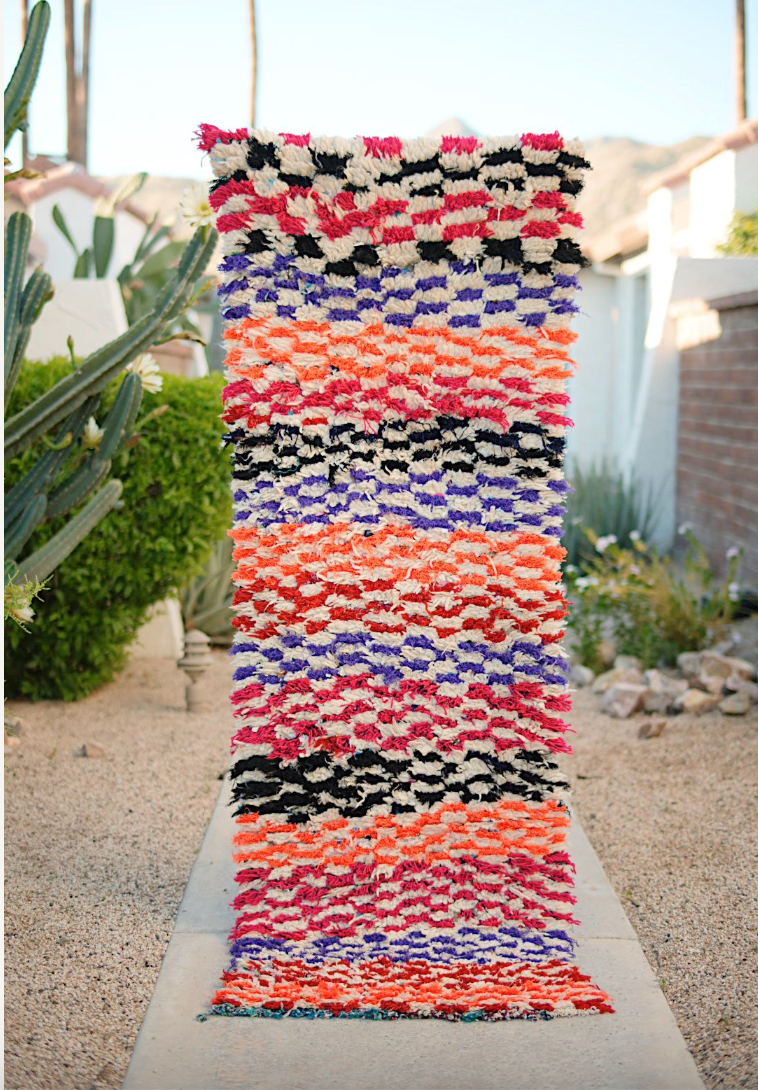 Multicolored Checkered Cotton Boucherouite