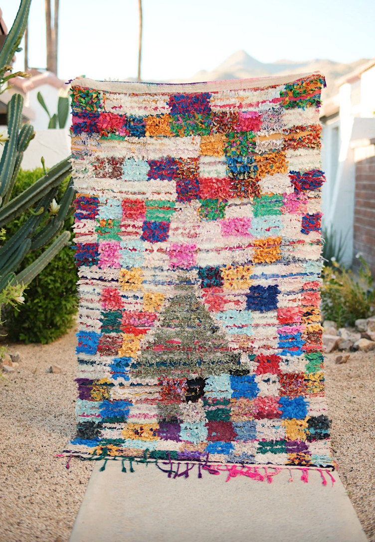 Multicolored Checkered Cotton Boucherouite