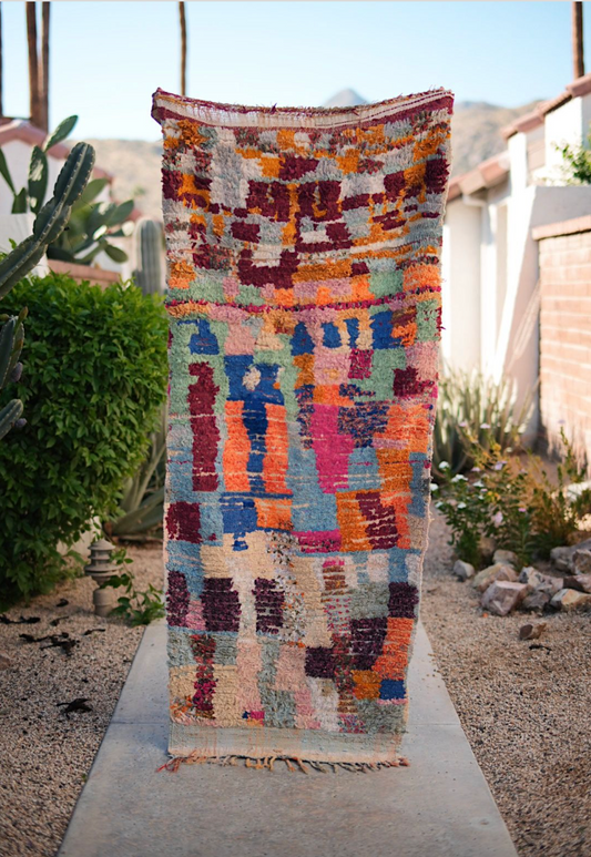 Multicolored Patterned Cotton Boucherouite