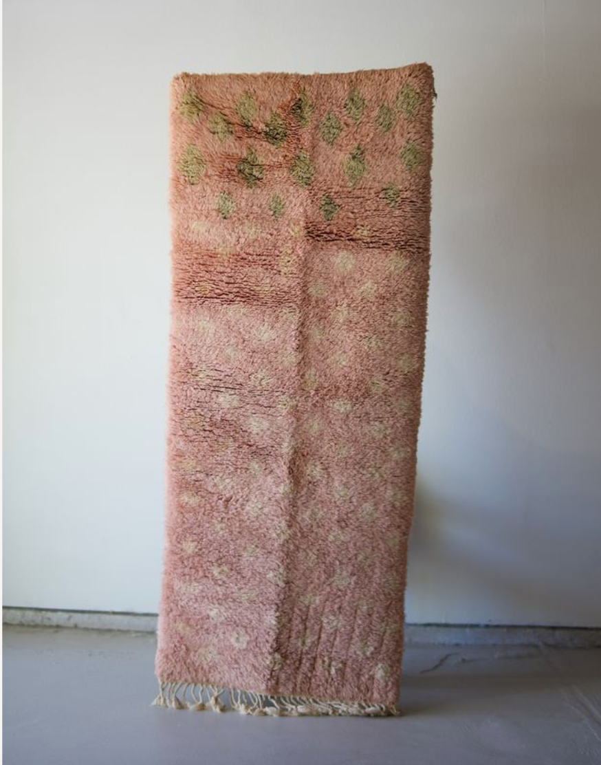 Pink Wool Runner with Diamond design