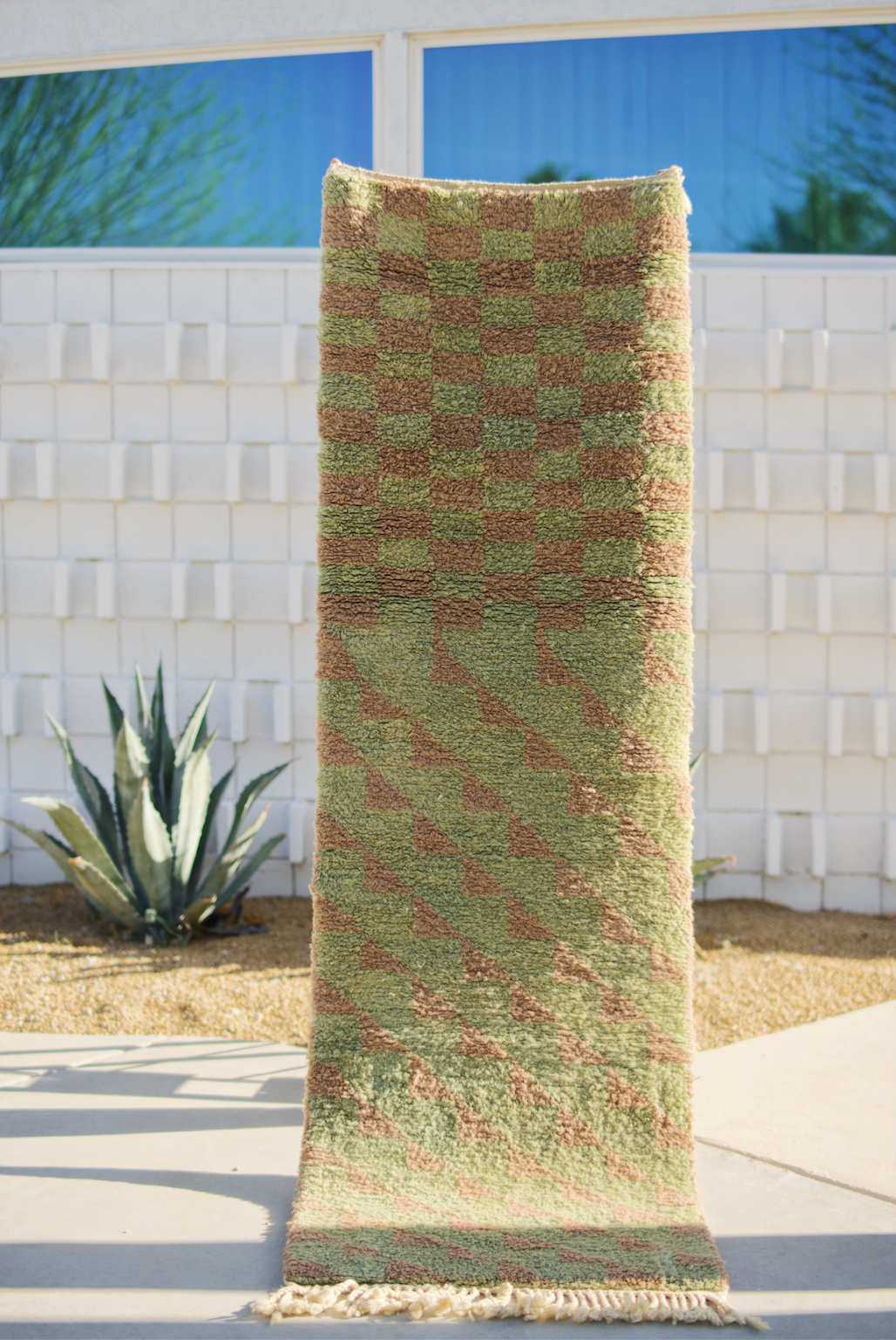 Soft Green Checker Runner