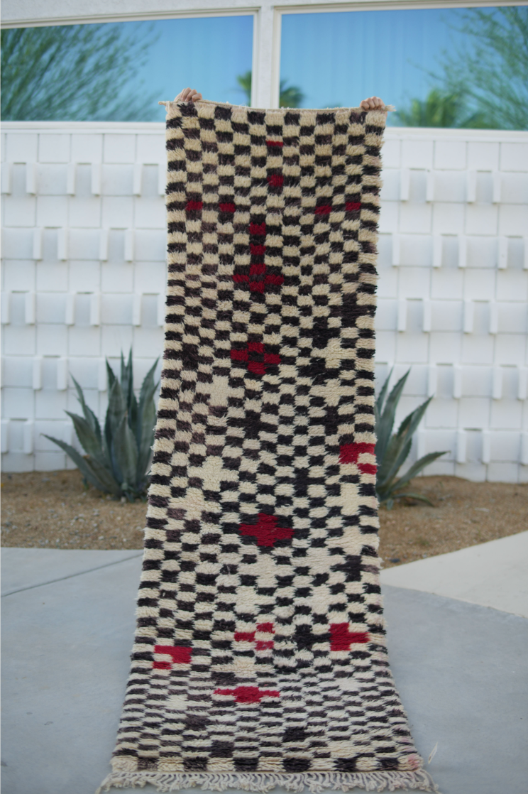 Black White and Red All-over Runner