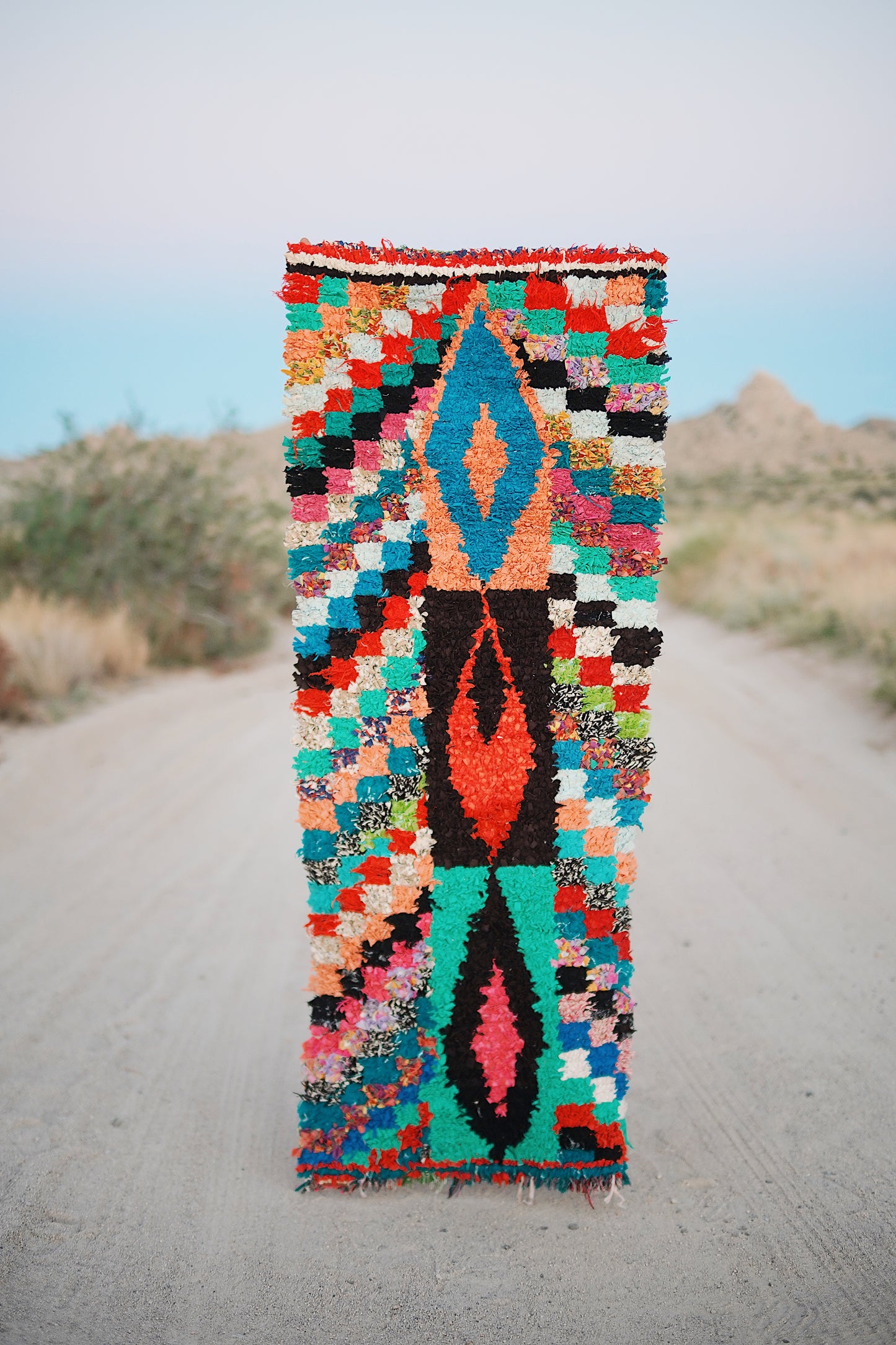 Multicolored Checkered Cotton Boucherouite