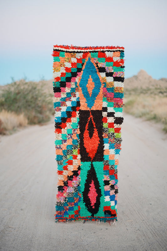 Multicolored Checkered Cotton Boucherouite