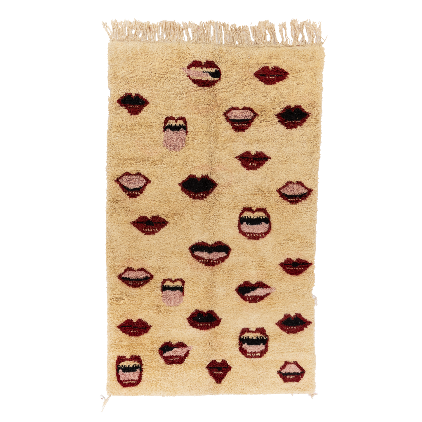 Cream with Kiss Pattern Wool Contemporary