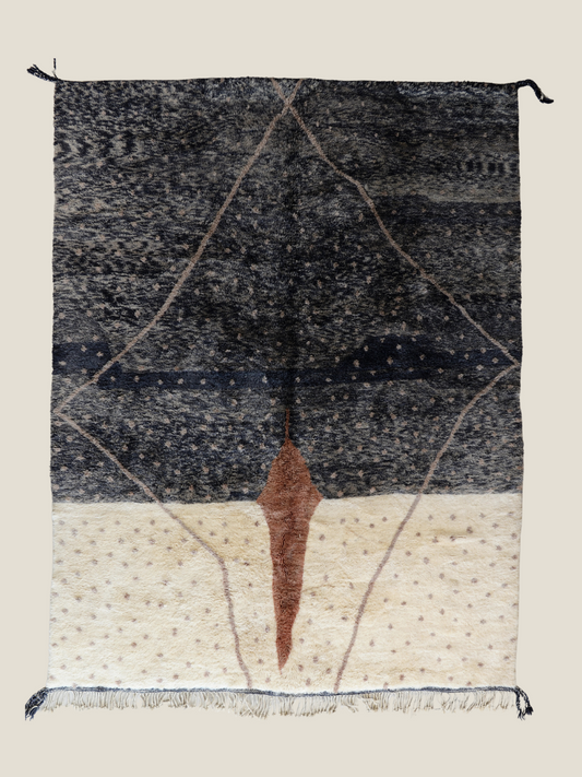 Cream charcoal with taupe undertone   Aguelmous Rug